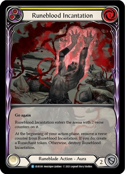 EVR Runeblood Incantation (Yellow) (Extended Art) 1st Edition Rainbow Foil